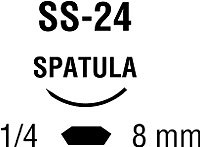 Covidien  L-1740-K Absorbable Suture with Needle Polysorb Polyester SS-24 1/4 Circle Center Point Spatula Needle Size 6 - 0 Braided