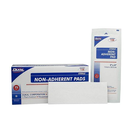 Dukal  138 Non-Adherent Dressing Dukal 3 X 8 Inch Sterile Rectangle