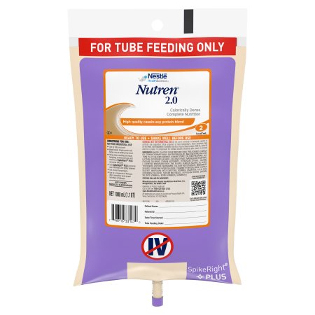 Nestle Healthcare Nutrition 00798716441469 Tube Feeding Formula Nutren 2.0 Unflavored Liquid 1000 mL Ready to Hang Prefilled Container