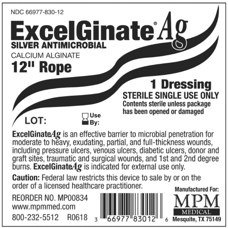 MPM Medical  MP00834 Silver Alginate Dressing ExcelGinate AG 12 Inch Length Rope Sterile