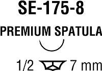 Medtronic MITG  N-2716K Nonabsorbable Suture with Needle Monosof~Dermalon Nylon SE-175-8 1/2 Circle Spatula Needle Size 8 - 0 Monofilament