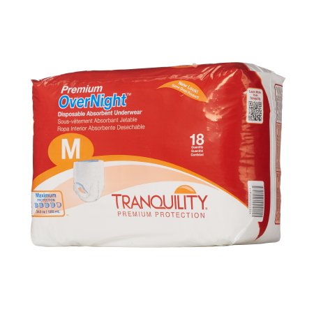 Principle Business Enterprises 2115 Unisex Adult Absorbent Underwear Tranquility Premium OverNight Pull On with Tear Away Seams Medium Disposable Heavy Absorbency