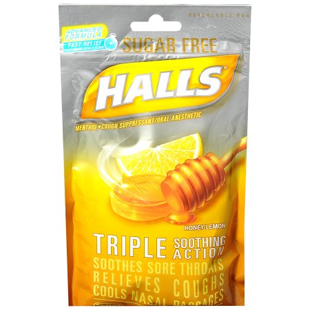 DOT Foods - Kraft Foods Inc  31254662213 Cold and Cough Relief Halls Sugar-Free 7.6 mg Strength Lozenge 25 per Bag