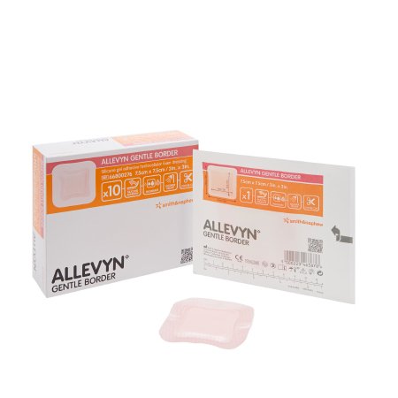 Smith & Nephew  66800276 Foam Dressing Allevyn Gentle Border 3 X 3 Inch With Border Film Backing Silicone Gel Adhesive Square Sterile