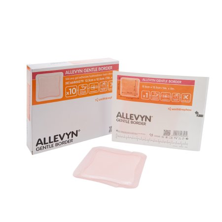 Smith & Nephew  66800279 Foam Dressing Allevyn Gentle Border 5 X 5 Inch With Border Film Backing Silicone Gel Adhesive Square Sterile