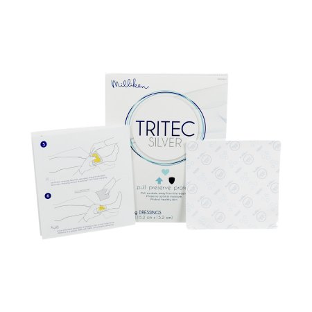 Milliken & Company  3000004573 Silver Dressing Tritec Silver 6 X 6 Inch Square Sterile