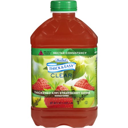 Hormel Food Sales 27930 Thickened Beverage Thick & Easy 46 oz. Bottle Kiwi Strawberry Flavor Liquid IDDSI Level 2 Mildly Thick