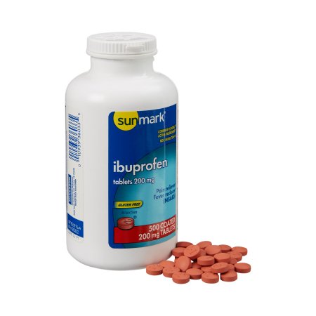 McKesson Brand 49348070614 Pain Relief sunmark 200 mg Strength Ibuprofen Tablet 500 per Bottle