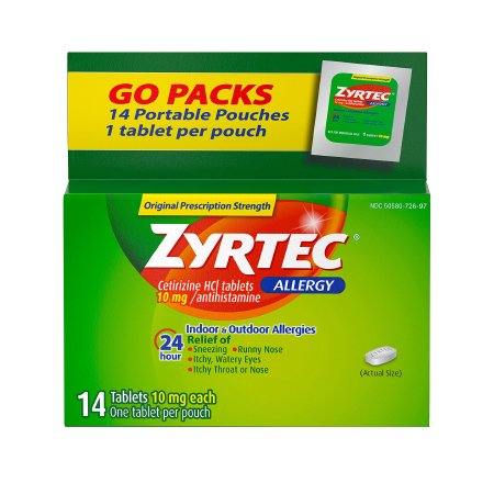 Johnson & Johnson Consumer  30312547204324 Allergy Relief Zyrtec 10 mg Strength Tablet 14 per Box