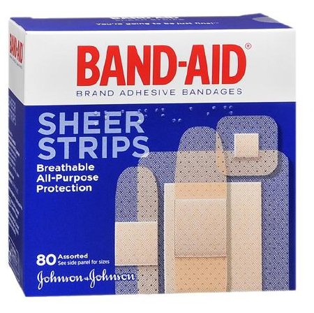 J & J Sales  08137004669 Adhesive Strip Band-Aid 2-1/4 X 3 Inch / 3/4 X 3 Inch / 5/8 X 2-1/4 Inch / 7/8 X 7/8 Inch Plastic Assorted Shapes Sheer Sterile