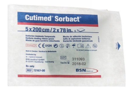 BSN Medical  7216705 Antimicrobial Mesh Dressing Cutimed Sorbact 2 X 78-7/10 Inch Ribbon Sterile