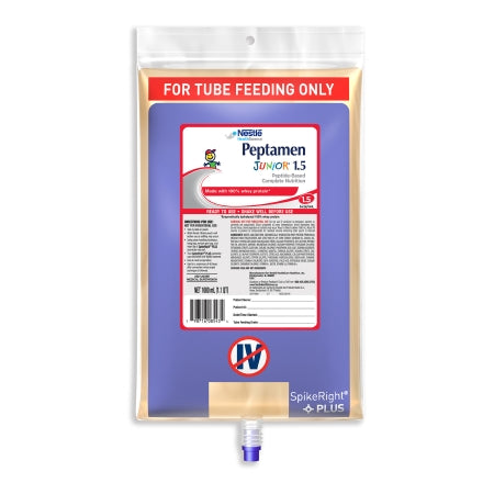 Nestle Healthcare Nutrition 00798716185431 Pediatric Tube Feeding Formula Peptamen Junior 1.5 1000 mL Bag Liquid Whey Protein Impaired GI Function