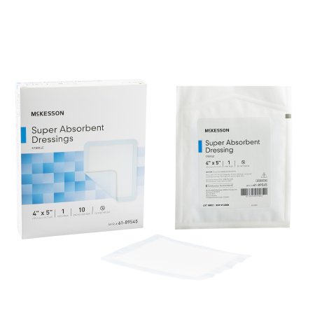 McKesson Brand 61-89545 Super Absorbent Dressing McKesson 4 X 5 Inch Rectangle