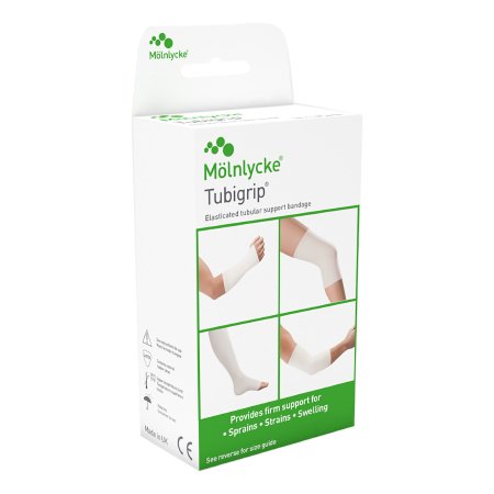 Molnlycke  1528 Elastic Tubular Support Bandage Tubigrip 3-1/2 Inch X 1 Yard Large Ankle / Medium Knee / Small Thigh Pull On Natural NonSterile Size E Standard Compression