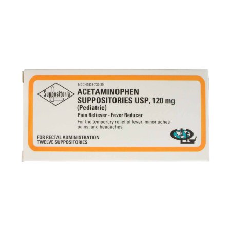 Perrigo Company  45802073230 Pain Relief 120 mg Strength Acetaminophen Rectal Suppository 12 per Box