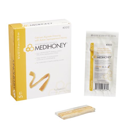 McKesson Brand 31012 Honey Impregnated Wound Dressing MEDIHONEY Rope 3/4 X 12 Inch Sterile