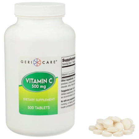 Geri-Care  841-50-GCP Vitamin C Supplement Geri-Care Ascorbic Acid 500 mg Strength Tablet 500 per Bottle