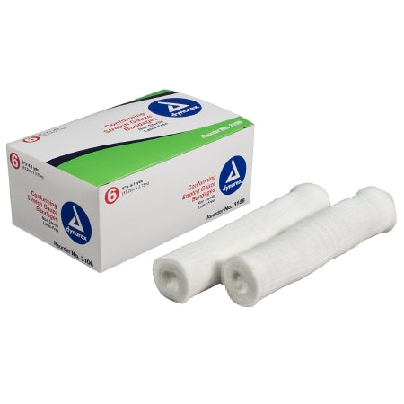 Dynarex  3106 Conforming Bandage Dynarex 6 Inch X 4.1 Yard 6 per Pack NonSterile 1-Ply Roll Shape