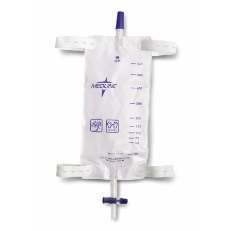 Medline  DYND12584 Urinary Leg Bag Medline Anti-Reflux Valve Sterile Fluid Path 600 mL Vinyl