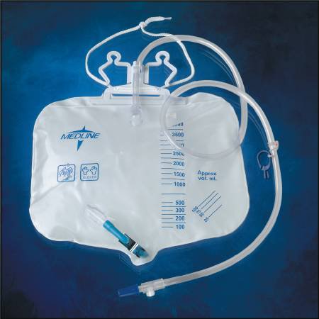 Medline  DYND15405 Urinary Drain Bag Medline Anti-Reflux Valve OR Sterile 4000 mL