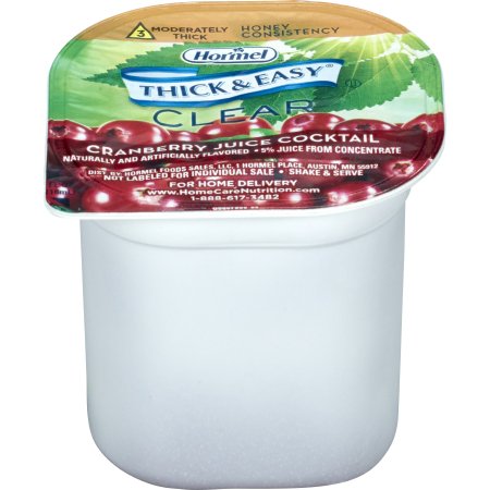 Hormel Food Sales 20160 Thickened Beverage Thick & Easy 4 oz. Portion Cup Cranberry Juice Cocktail Flavor Liquid IDDSI Level 3 Moderately Thick/Liquidized