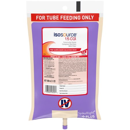 Nestle Healthcare Nutrition 10043900181810 Tube Feeding Formula Isosource 1.5 Cal Unflavored Liquid 1000 mL Ready to Hang Prefilled Container