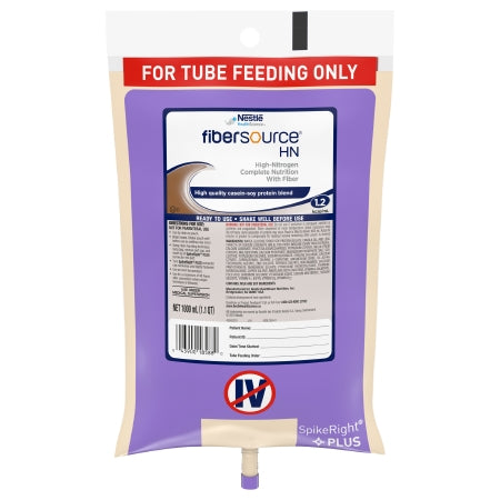 Nestle Healthcare Nutrition 10043900185887 Tube Feeding Formula Fibersource HN Unflavored Liquid 1000 mL Ready to Hang Prefilled Container