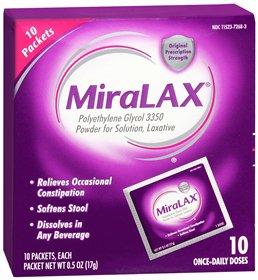 Bayer  11523726803 Laxative MiraLAX Powder 10 per Box 17 Gram Strength Polyethylene Glycol 3350