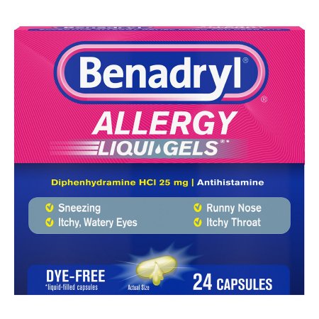 Johnson & Johnson Consumer  10312547170212 Allergy Relief Benadryl 25 mg Strength Gelcap 24 per Box