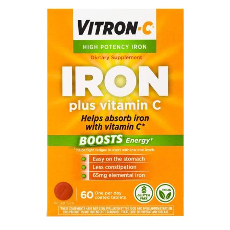 Emerson Healthcare  63736012301 Multivitamin Supplement Vitron-C Ascorbic Acid / Iron 125 mg - 65 mg Strength Tablet 60 per Bottle