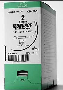 Covidien  N-2761K Nonabsorbable Suture with Needle Monosof Nylon SS-2 1/2 Circle Spatula Needle Size 5 - 0 Monofilament