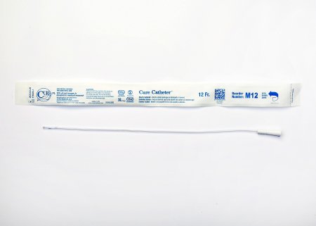 Cure Medical  M12 Urethral Catheter Cure Catheter Straight Tip Uncoated PVC 12 Fr. 16 Inch