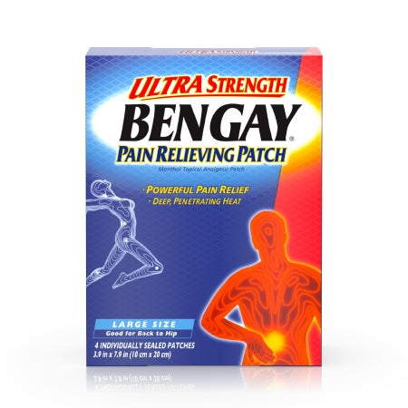 Johnson & Johnson Consumer  10074300081493 Topical Pain Relief Bengay Ultra Strength 5% Strength Menthol Patch 4 per Box