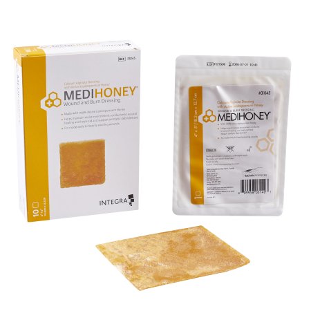 McKesson Brand 31045 Honey Impregnated Wound Dressing MEDIHONEY Rectangle 4 X 5 Inch Sterile