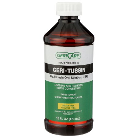 Geri-Care  QROB-16-GCP Cold and Cough Relief Geri-Care 100 mg / 5 mL Strength Liquid 16 oz.