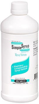 Humco  00395266116 Medication Flavoring Syrup Simple Syrup 16 oz. Sweet Flavor