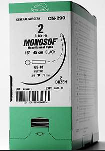 Covidien  CN-792 Nonabsorbable Suture with Needle Monosof Nylon GCC-90 3/8 Circle Conventional Cutting Needle Size 0 Monofilament