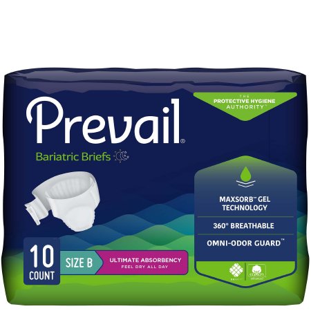 First Quality PV-094 Unisex Adult Incontinence Brief Prevail Bariatric Size B Disposable Heavy Absorbency