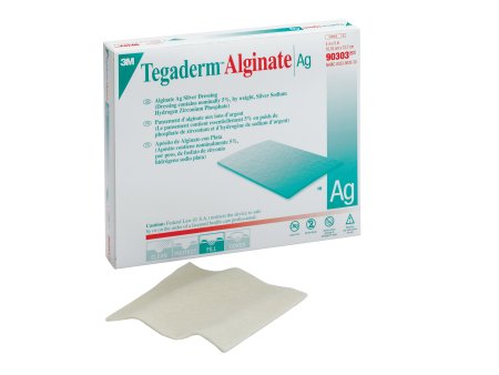 3M  90303 Silver Alginate Dressing 3M Tegaderm Alginate Ag 4 X 5 Inch Rectangle Sterile