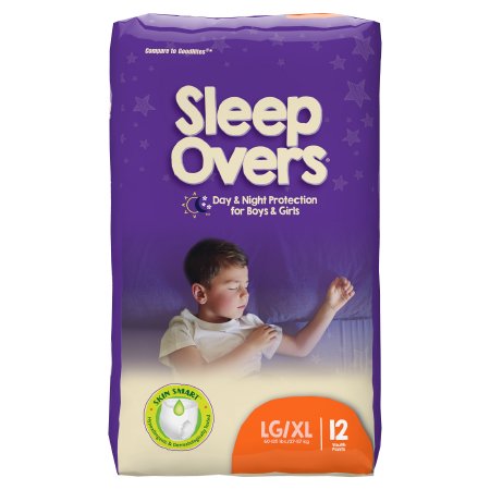 First Quality SLP05302 Unisex Youth Absorbent Underwear Cuties Sleep Overs Pull On with Tear Away Seams Large / X-Large Disposable Heavy Absorbency