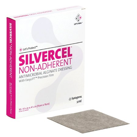 3M Systagenix/KCI  900404 Silver Alginate Dressing Silvercel Non-Adherent 4-1/2 X 4-1/2 Inch Square Sterile