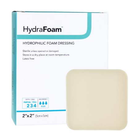 DermaRite Industries  00294E Foam Dressing HydraFoam 2 X 2 Inch Without Border Waterproof Backing Nonadhesive Square Sterile