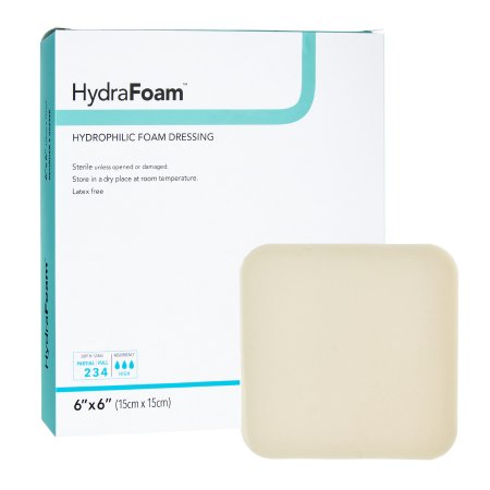 DermaRite Industries  00296E Foam Dressing HydraFoam 6 X 6 Inch Without Border Waterproof Backing Nonadhesive Square Sterile