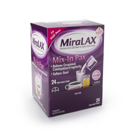 Bayer  11523726808 Laxative MiraLAX Powder 24 per Box 17 Gram Strength Polyethylene Glycol 3350