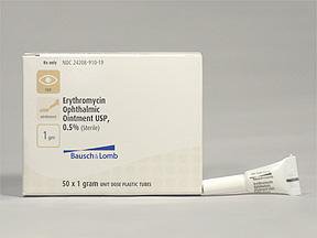 Bausch & Lomb  24208091019 Erythromycin Base 5 mg / Gram, 0.5% Ointment Tube 1 Gram