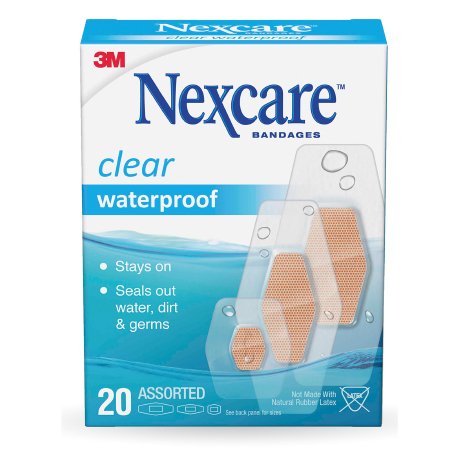 3M  05113199524 Adhesive Strip 3M Nexcare 7/8 X 1-1/16 Inch / 1-1/4 X 2-1/2 Inch / 1-1/16 X 2-1/4 Inch Plastic Rectangle Sheer Sterile