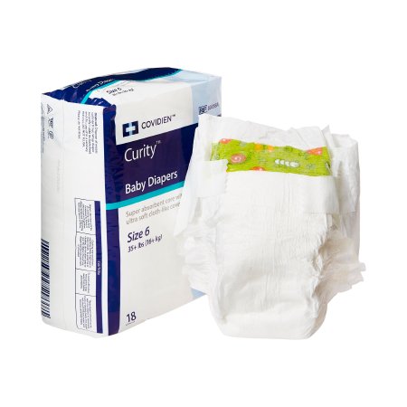 Cardinal 80058A Unisex Baby Diaper Curity Size 6 Disposable Heavy Absorbency