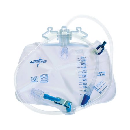 Medline  DYND15203 Urinary Drain Bag Medline Anti-Reflux Tower Sterile Fluid Path 2000 mL