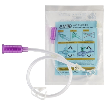 Applied Medical Technologies 8-1211 Straight Connector with Bolus Adapter Mini ONE 12 Inch, Purple