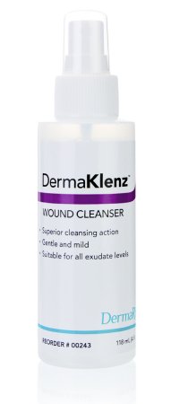 DermaRite Industries  00243 Wound Cleanser DermaKlenz 4 oz. Pump Bottle NonSterile